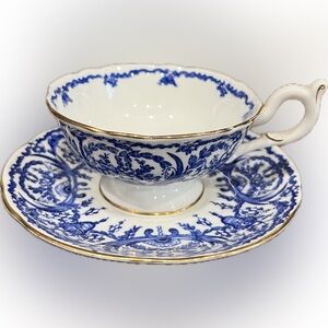 Coalport teacup and saucer, English bone china collectibles.